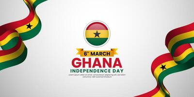 Ghana ribbon flag for Independence Day Banner Background with blank space area vector