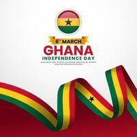 Ghana ribbon flag template for independence day poster design with text area vector