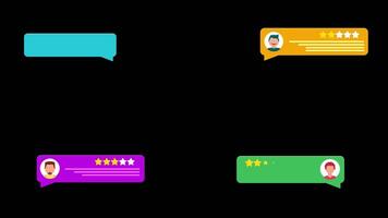 Group of people talking each different chat bubbles animation video
