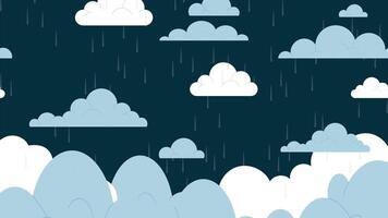 Clouds Rain Fall Background Animation video