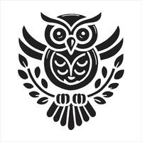 An owl with a wreath on its head vector