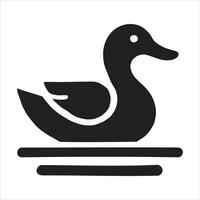 A black and white duck icon on a white background vector