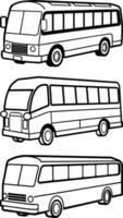 A beautiful bus line art collection. vector