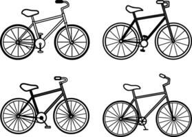 A beautiful bicycle line art collection. vector