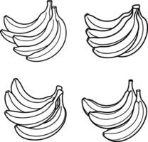 A beautiful banana line art collection. vector