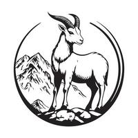 Alpine Ibex Mountain Goat image design. Mountain Goat image logo illustration. vector