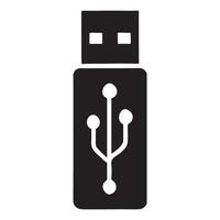 Usb flash drive silhouette illustration device design concept vector