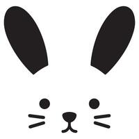 Minimalist Rabbit Face Illustration Graphic for Easter Day vector
