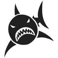 Aggressive Shark Silhouette Image for Marine Theme Design vector
