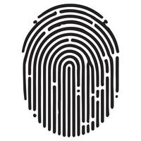 Fingerprint Silhouette for Security and Identification Designs vector