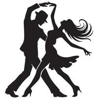 Salsa Dance Silhouette Image for Dance Studio Design Projects vector
