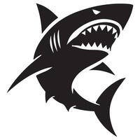 Aggressive Shark Silhouette Illustration of a Predator vector