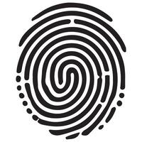 Fingerprint unique identifier identification system silhouette image vector