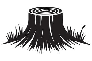 Tree Stump Silhouette Illustration Deforestation Forestry Graphic vector