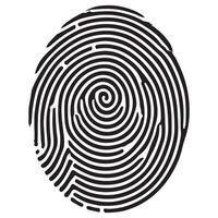 Detailed Silhouette Illustration of a Unique Fingerprint Swirl Pattern vector