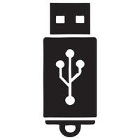 USB Drive Silhouette Art Illustration for Data and Technology Designs vector