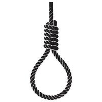 Silhouette Art of a Noose for Hanging Danger Concept vector