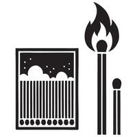 Light Up Your World Silhouette Matchbox with Burning Match Illustration Design vector