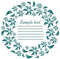 The template of round frame with flowers. vector