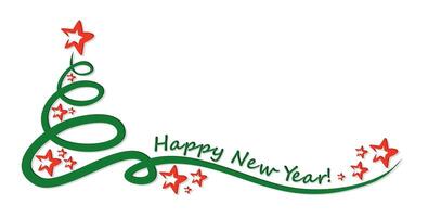 A New Year tree with stars. vector