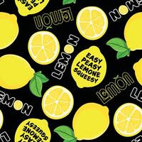Lemon Typography Seamless Pattern vector