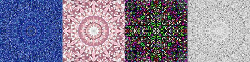 Seamless abstract geometrical mandala pattern set vector