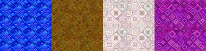 Seamless color geometric diagonal pattern set vector