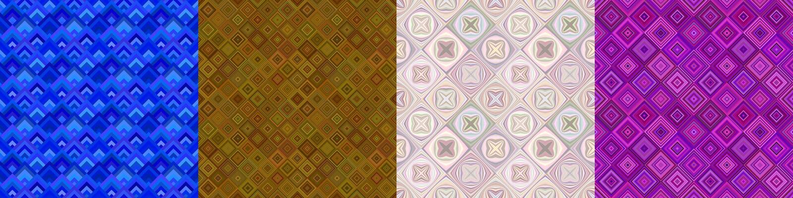 Seamless color geometric diagonal pattern set