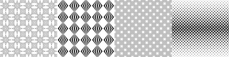 Black and white pattern collection - abstract backghrounds vector