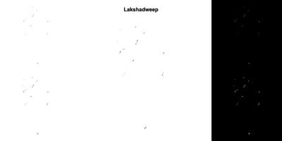 Lakshadweep blank outline map set vector