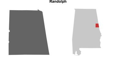 Randolph County, Alabama blank outline map set vector