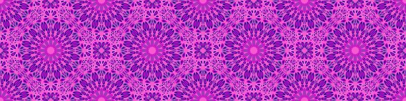 Wide seamless mandala flower pattern background design vector