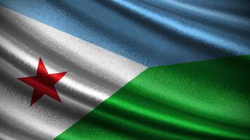 Djibouti flag with realistic silky wave texture photo