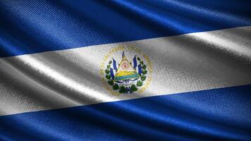 El Salvador flag with realistic silky wave texture photo