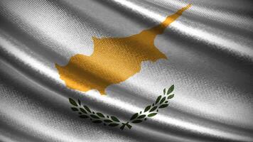 Cyprus flag with realistic silky wave texture photo