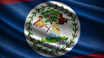 Belize flag with realistic silky wave texture photo