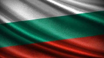 Bulgaria flag with realistic silky wave texture photo