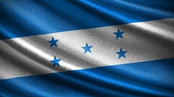 Honduras flag with realistic silky wave texture photo