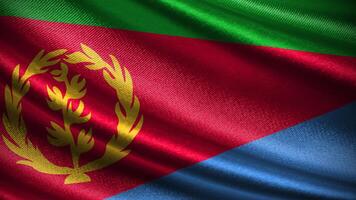 Eritrea flag with realistic silky wave texture photo