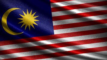 Malaysia flag with realistic silky wave texture photo