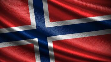 Norway flag with realistic silky wave texture photo