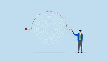 solution to bypass problem, 4k animation of entrepreneur mastermind create alternative path to navigate maze video