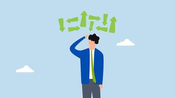 Decision making, 4k animation of consideration entrepreneur determining next destination video
