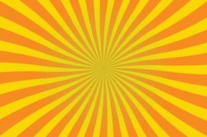 Sunburst background with yellow and orange rays vector