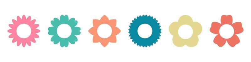 Flower icons set simple design vector