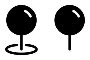 Push pin icon symbol set vector