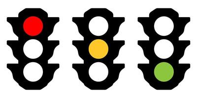 Traffic lights icon set simple design vector