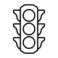 Traffic lights icon line style simple design vector