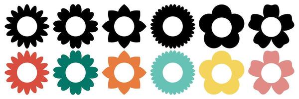 Flower icons set vector