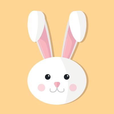 Easter bunny face icon. Concept for banner, card, mask, holiday. Happy Easter.